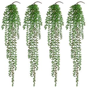 Waipfaru 4Pcs Artificial Hanging Plants, Fake Vines Fake Hanging Plants for Outdoors UV Resistant Ivy Artificial Plants Outdoor Faux Plants Indoor Bedroom Living Room Boho Wall Porch Shelf Decor