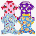 XPUDAC 4 Pack Dog Pajamas for Small Dogs Cats Plaid Dog Clothes Puppy Onesies Pet Christmas Pajamas Puppy Jumpsuits Pet Pjs Shirt Apparel