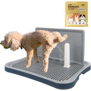Dog Pee Pad Holder with Pee Pads, 20.1"x15.6"X1.4" Indoor Dog Potty Pad with Splash Guard for Puppy and Small Dogs, Housebreaking Supplies, Pet Products (Blue)