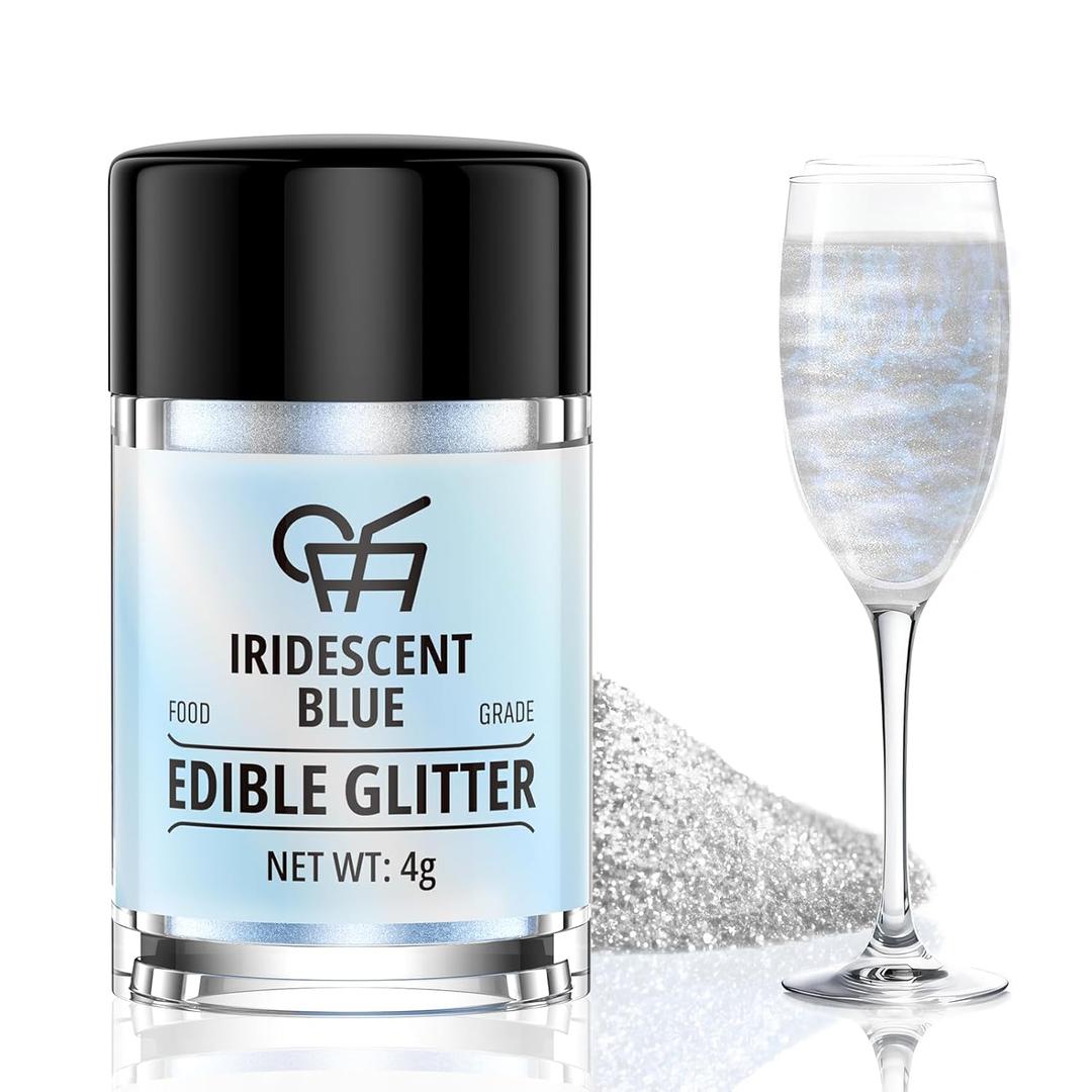 3 x Edible Drink Glitter for Cocktails Food Grade Edible Drink Shimmer Powder for DIY Champagne Beverages Wine Vegan Cherrysea Multi -Purpose Edible Luster Dust Set 4g/Bottle - Blue