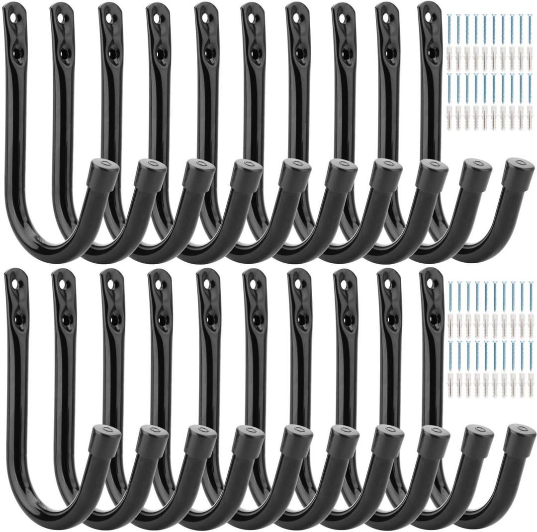 Garage Hook, 20Pcs Wall Mount Utility Hooks, 3.5Inch Heavy Duty Storage J Hanger