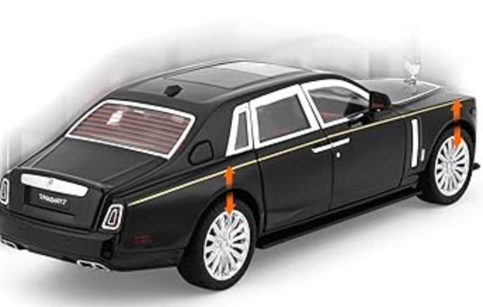 Toy Model Phantom Car Toy for Boys, 1:22 Diecast Metal Model Pull Back Toy Car Phantom with Sound and Light, Gift Toys for Christmas Newyear Birthday