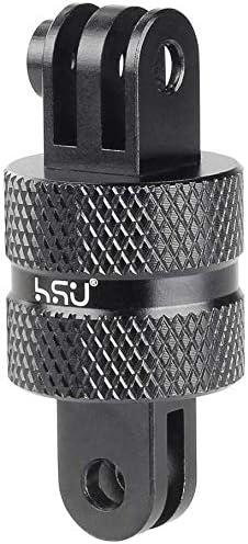 HSU Aluminum 360 Degree Rotation Camera Mount, Vertical Metal Swivel Tripod Adapter Compatible with GoPro Hero 13/12/11/10/9/8/7/6/5 Session AKASO Campark DJI and Other Action Cameras