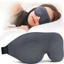 NEWVANGA Sleep Mask for Back and Side Sleeper, Block Out Light, Luxury Sleeping Eye Mask of 3D Night Blindfold, Zero Pressure Breathable Travel Eye Cover Grey