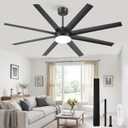 Fanbulous 65 Inch Large Ceiling Fans with Lights, Black Ceiling Fan with Remote Control, Dimmable, 3CCT, Quiet, Modern Ceiling fan For Living Room, Bedroom, Kitchen, Patio, Outdoor
