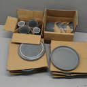 Bestone 16 Piece Round Kitchen Dinnerware Sets,Plates and Bowls sets,Dishes, Dinner Plates, Cereal Bowls SetBowls, Mugs, Dish SetPlates and Bowls,Service for 4, Stoneware Dinnerware,Black matte