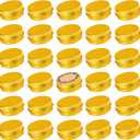 0.5 oz Screw Top Aluminum Tin Jar with Screw Lid and Blank Labels (Gold - Pack of 32)