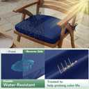 Outdoor Chair Cushions Set of 2: Waterproof & Fade Resistant Patio Furniture Cushions - 17 x 16 x 2 Inch Non Slip Round Corner Seat Cushion Pads with Removable Cover for Garden Yard Lawn, Navy Blue