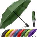 MRTLLOA 42/ 49 Inch Compact Travel Essentials Umbrella for Rain, Lightweight, Portable, Automatic, Strong, Waterproof Folding Umbrellas for Women, Men and Teenagers(49 Inch, Green)