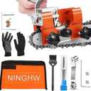 Chainsaw Sharpener, Upgraded Chain Saw Sharpener Tool, Hand Crank Chainsaw Sharpening Kit with Ultra Sharp Tungsten Steel Bit, Gloves, Bag and Brush, Chainsaw Blade Sharpener Jig for 8"-22" Chain Saws