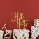 Hello Thirty Cake Topper gold Decorations