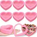 Wesiti 6 Pcs Small Heart Shaped Boxes with Window Valentine's Day Gift Boxes Plastic Storage Container for DIY Projects Presents Candy Jewelry Mother's Day Gifts (3.5 x 3 x 1.2 Inch,Pink)