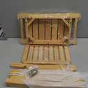 Unibambou Bamboo Shower Bench with Storage Shelf, Wooden Spa Bath Deluxe Organizer Shower Stool for Inside Shower, Bathroom Bench Seat for Adults Elderly Seniors for Indoor or Outdoor Use, Medium 19x10x18 Inch