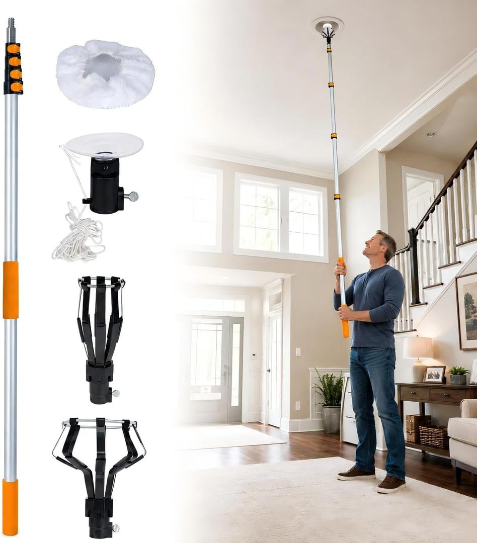 Light Bulb Changer for High Ceilings, 3-20 FT Telescoping Pole Kit
