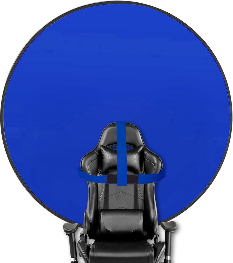 Portable Blue Screen Chair, 57 in BlueBackdrop with Stand Double Sided Foldable Screen Background, Chroma Key, Blue Backdrop for Chair Photography Streaming Gaming Photo Zoom Video Chats and Meeting, XXL