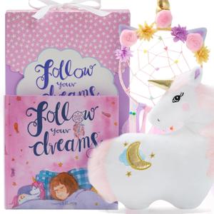 Tickle & Main Follow Your Dreams Unicorn Pillow Set - Unicorn Plush for Girls Aged 4-9 Years