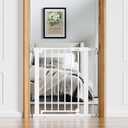 Babelio 26-31 in Narrow Baby Gate for Stairs with Wide Door, PressGuard II
Pressure/Wall Mount, Dual Lock with Indicator, Auto Close, Heavy Duty, Easy Install for Doorways, Kitchens, Hallway, White