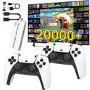 Wireless Retro Game Console, Retro Game Stick with Built-in 9 Emuls, 64GB,20,000+ Games, 4k Hdmi Output, and 2.4GHz Wireless Controller, Plug and Retro Play Video Games for TVPearl White