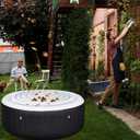 5.2 Ft Inflatable Hot Tub Cover, Round Hot Tub Cover, Energy Saving Lid for Round Hot Tub, Outdoor Inflatable Hot Tub, Foldable Protective Rain Overflow Cover for Outdoor Inflatable Hot Tubs