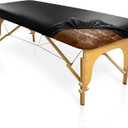 Leather Massage Table Cover Wipeable Covers for Massage Table Waterproof Vinyl Replacement Bed Cover Protector for Lash/Spa (Black, 1)