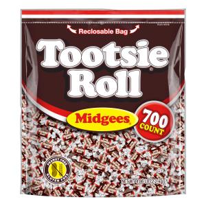 Tootsie Roll Midgees - Chewy Chocolate Gluten-Free Holiday Candy - Resealable Bag of Individually Wrapped Candies for Kids, Parties, Classroom - 700 Count (Pack of 1) (77.76 Ounce (Pack of 1))