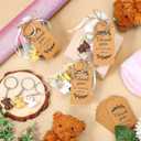 Roowest 36 Set Bear Party Favors Mini Bear Keychains with Organza Bags Thank You Tags for Birthday Party Return Favors Supplies Thank You Gifts