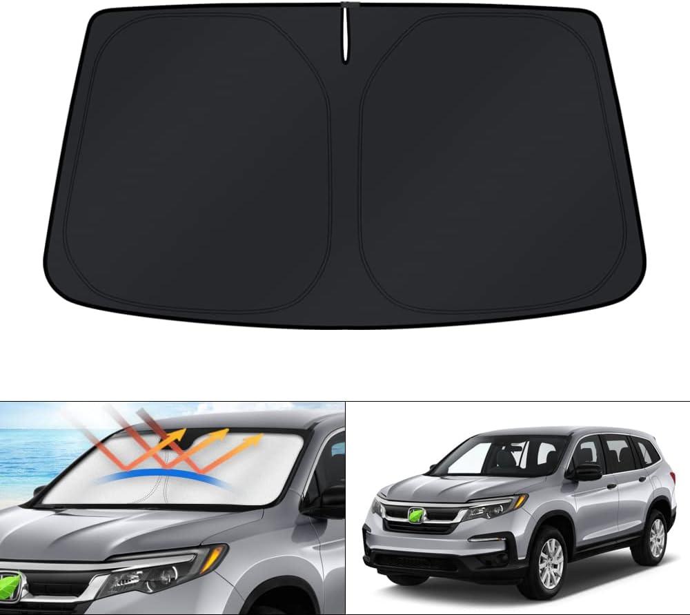 KUST Windshield Sun Shade for 2016-2025 2026 Honda Pilot SUV Accessories Window Sunshade Sun Visor Protector Foldable Blocks UV Rays Keep Your Car Cooler