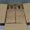 BagDream 100 Pack 3.5x2.4x6.7 Inches Mini Gift Party Favor Bags Small Brown Gift Bags with Handles Bulk Recyclable Kraft Paper Sacks