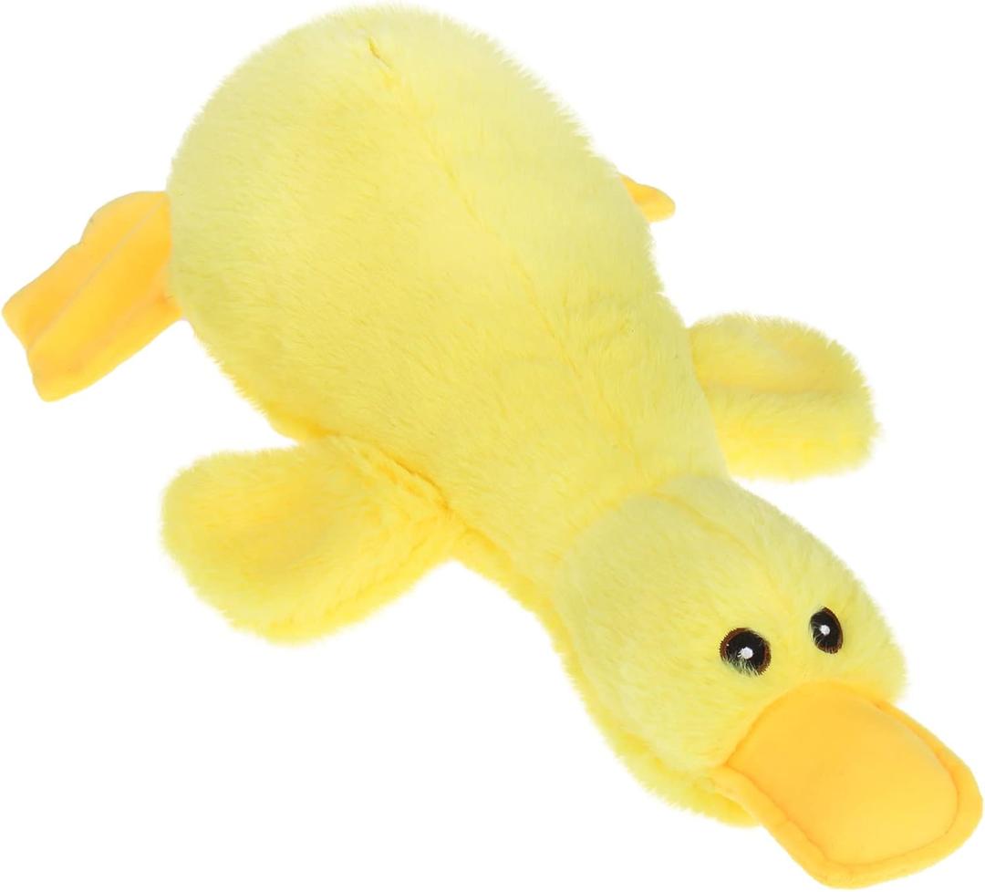EXPAWLORER Plush Squeaky Duck Dog Toy - Soft Stuffed Cute Dog Duck Toy, Best Birthday Gift Interactive Filled Chew Toys for Puppy Small Medium Large Dogs Biting Training Teething, Yellow Large (Large (1 Pack))