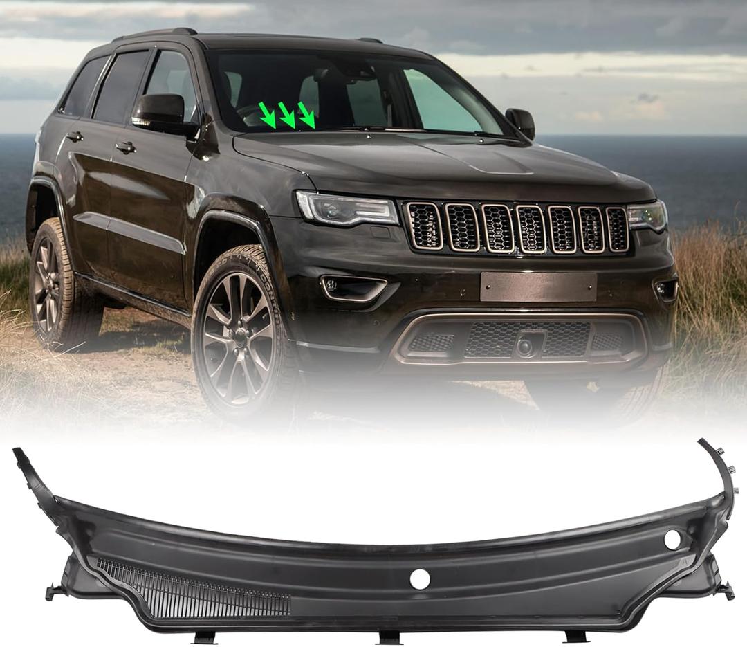 Front Windshield Wiper Cowl Grille Insert Front Upper Cowl Panel Compatible with 2011-2015 Jeep Grand Cherokee Front Cowl Panel Deflector 55079197AH (XRJYQ03)