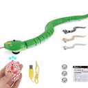 FauKait Remote Control Snake Toy RC&Robot Electric Snake Toy Fast Moving of Fake Rattlesnake Christmas Halloween Toys Party Favor Gifts Joke Prank for Kids Boys(Green)