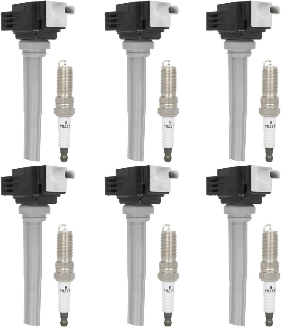 ECCPP Ignition Coil Coils&iridium Spark Plugs UF773 for Ford F150 2015 2016 2017, Fusion 2017 2018 2019, Edge 2015 2016 2018 & Lincoln MKZ 20172020, MKX 2016 2017 2018,Continental 20172020 set of 6