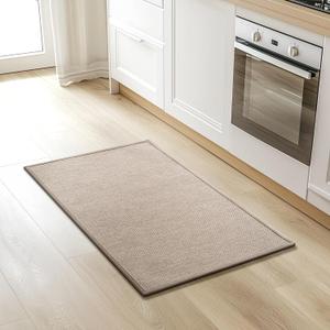 GRANNY SAYS Kitchen Mats for Floor, Kitchen Rugs Non Slip Washable, Absorbent Runner Rugs for Kitchen Sink, Rugs for Floor, Carpet Runner, 17  30 Washable Rug, Beige Rug for Kitchen Decor (1'5" x 2'6", Khaki)
