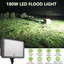 180W Outdoor LED Flood Light Dusk to Dawn with Knuckle, 25200LM 1500W Equivalent, 100-277V 5000K Daylight, ETL Commercial LED Flood Light Fixture, Outdoor Security Lighting for Landscape/Parking Lot