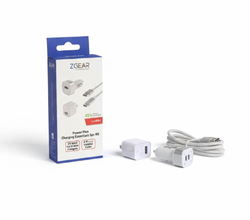 ZGear Power Plus Charging Essentials 3 Pc Kit 7.5Watt 4Ft