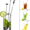 2 x JETKONG 3 Pcs Cocktail Mixing Spoons 12-Inch Bar Spoon Long Stirring Spoon Drink Stirrers Cocktail Spoons for Tea, Coffee, Ice Cream, Juice, Drinks, Milkshakes