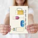 5 x Cute Funny Baby Shower Card for New Mom Dad Parents New Baby Arrival Gifts Congrats Pregnancy Card