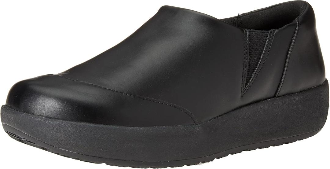 Amazon Essentials womens Comfortable Slip Resistant Service Shoe (8.5, Black)