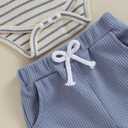 Newborn Baby Boy Clothes Infant Boy Girl Striped Long Sleeve Sweatshirt Romper Bodysuit Soft Fall Winter Outfit (0-3 Months, Blue)