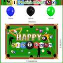 59 Pcs Billiards Birthday Party Supplies, Snooker Ball Sports Themed Party Decoration Pool Billiard Backdrop Balloons Cake Cupcake Topper for Billiards Themed Party Decor