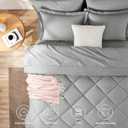 CozyLux Twin Comforter Set with Sheets Light Grey - 5 Pieces Bed in a Bag Twin, All Season Bed Set for Girls and Boys, Bedding Set with Down Alternative Comforter, Sheets, Pillowcase & Sham