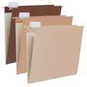 3 Pack Gradient Hanging File Folders Letter Size Decorative Hanging Folder Pretty File Folder Organizer for Filing Cabinet Office Home with 1/5-Cut Adjustable Tabs, Coco Mocha