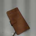 for Samsung Galaxy S25-Wallet Case: for Galaxy S24 Case with RFID Blocking Card Slots (6 Cards) | Soft PU Leather Magnetic Snap Zipper Pocket | Wrist Strap Protective Phone Cover -Brown