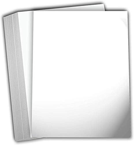 Hamilco White Glossy Cardstock Paper 8 1/2 x 11" 80 lb Cover Card Stock