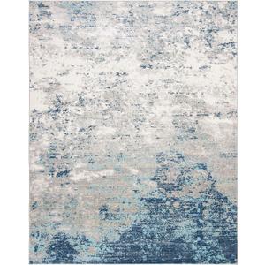 SAFAVIEH Brentwood Collection Area Rug - 8' x 10', Light Grey & Blue, Modern Abstract Design, Non-Shedding & Easy Care, Ideal for High Traffic Areas in Living Room, Bedroom (BNT822F)
