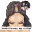 V Part Wig Body Wave Synthetic Wigs for Women 24inch Black Hair V Part Wigs Upgrade U Parts Wig Glueless Full Head Clip in Half WIG for Black Women V Shape No Leave Out Thin Hair
