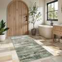 Wide 3x6 Kitchen Rugs Washable - Modern Abstract Hallway Runner Rug Ultra Soft Non Slip Carpet for Bedroom Kitchen Laundry Low Pile Home Decor Indoor Floor Mat for Entryway Bathroom 3x6 Green