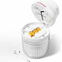 Pill Cutter with Grinder and Water Cup, 7 in 1 Multi-Functional Medicine Splitter(White)