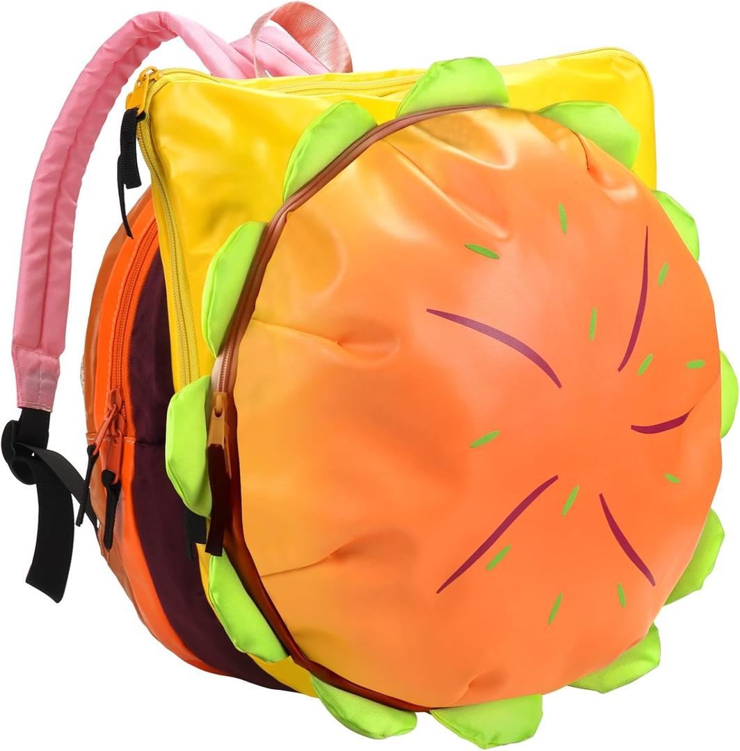 Cheeseburger Backpack Multi-compartment Funny Hamburger Backpack