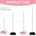 BSKLIN Broom and Dustpan Set, 52 Long Adjustable Handle Broom with Dustpan Combo Set with Dust Pan Teeth to Clean Hair for Home Lobby Office (Pink)